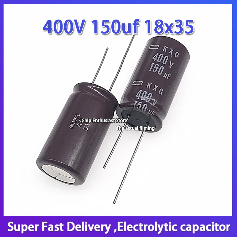 Aluminum electrolytic capacitor 400v150uf 18*35 black diamond kxg, high frequency, long service life 400V 150uf 18x35