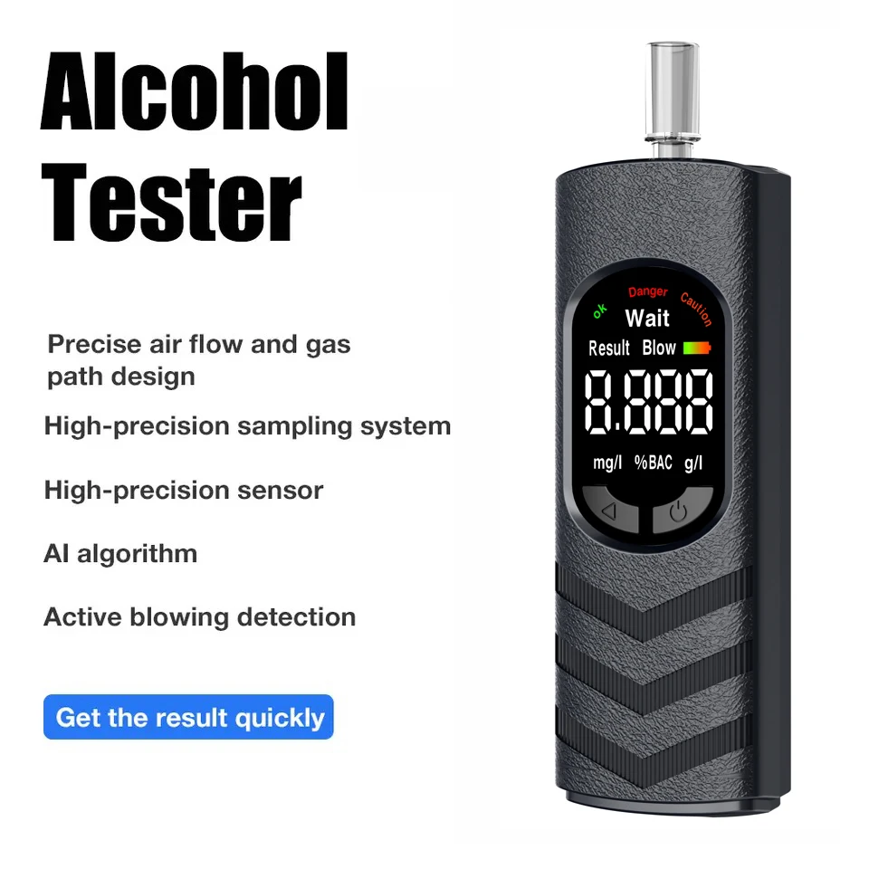 

Портативный бесконтактный алкотестер с ЖК-дисплеем для проверки на алкоголь, тестер для определения опьянения за рулем, для дома и автомобиля
