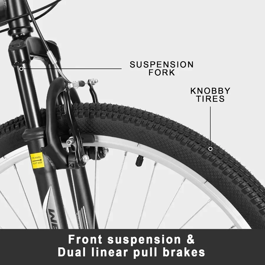 24 & 26 Inch Hardtail Hybrid Mountain Bicycle, Adult MTB for Men & Women, Outdoor Trail & Urban Riding Bike