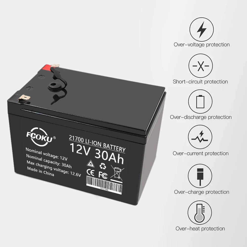 New 21700 3S6P 12V 30Ah Rechargeable Lithium Battery Pack,for Solar Energy Electric Vehicle LED lamps Camping Li-ion Battery