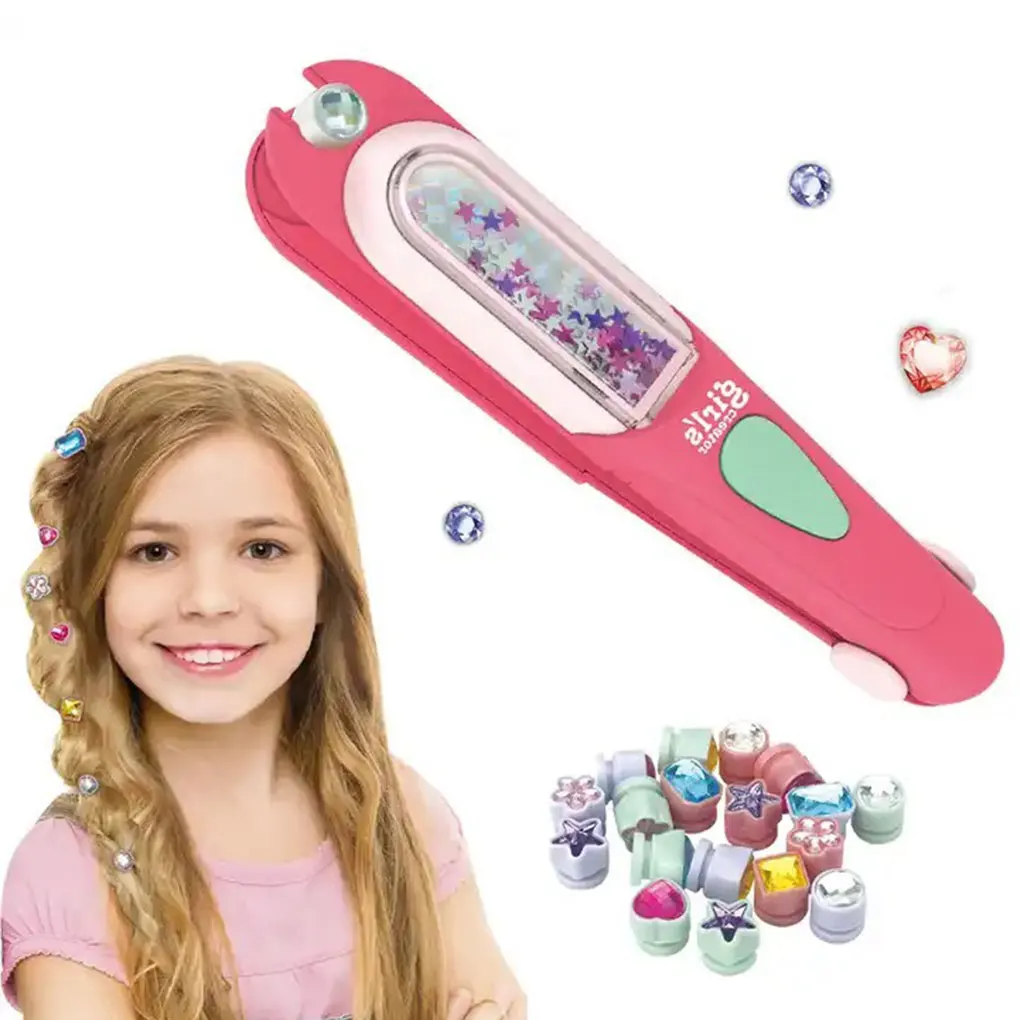 Tampon de pierres précieuses pour cheveux, bricolage, pour coiffure créative, amusant pour cadeaux, facile à simplement, appuyez sur légèrement sur les cheveux