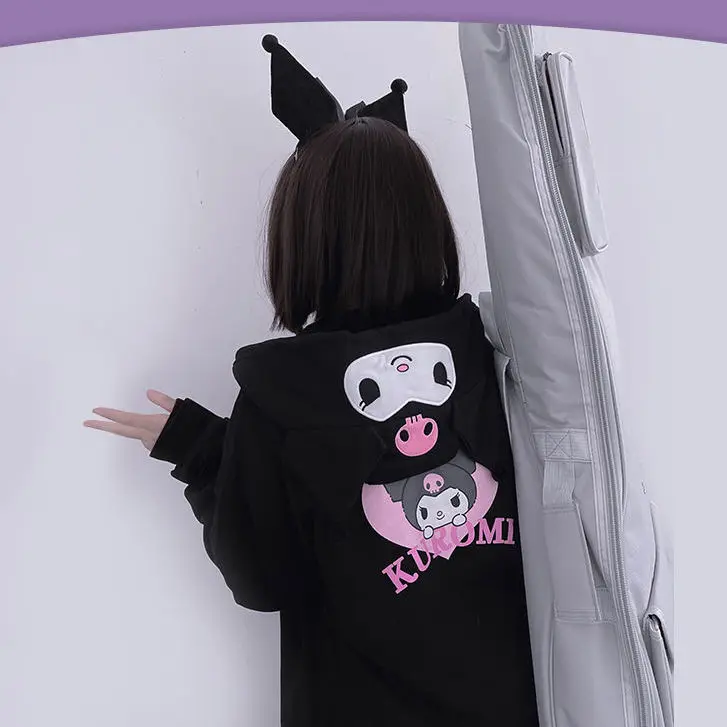 Camisolas com capuz Sanrio estilo japonês feminino, moletons soltos Kawaii doces, casaco de manga comprida, nova moda, outono, 2024