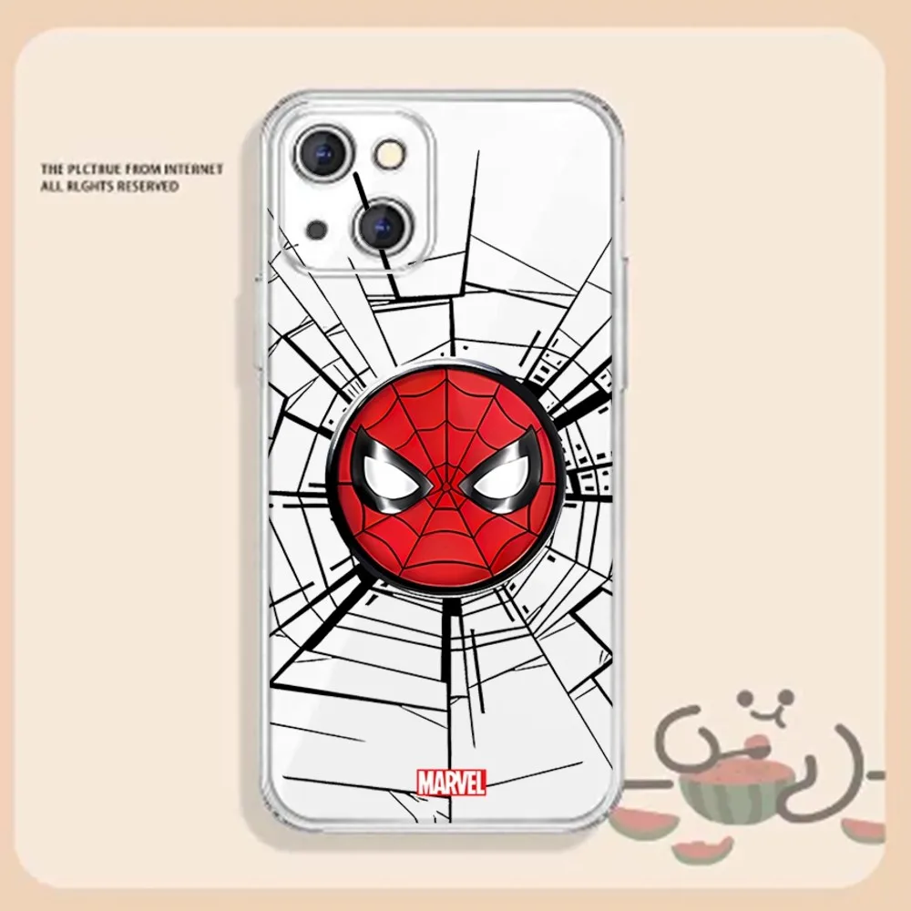 S-Spider-Man Miles Phone Case For Iphone 15 11 13 14 Pro Max 7 8 Plus X Xr Xs Max Se2020 12mini Transparent Cover