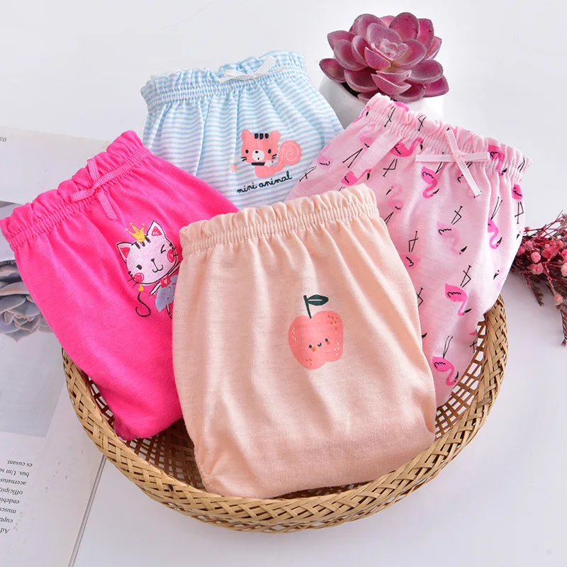 2pcs/Bag 3-14Y New girl pants Cartoon Underwear Children knickers girls Underpants Kids Panties Panty Brief  cotton knickers