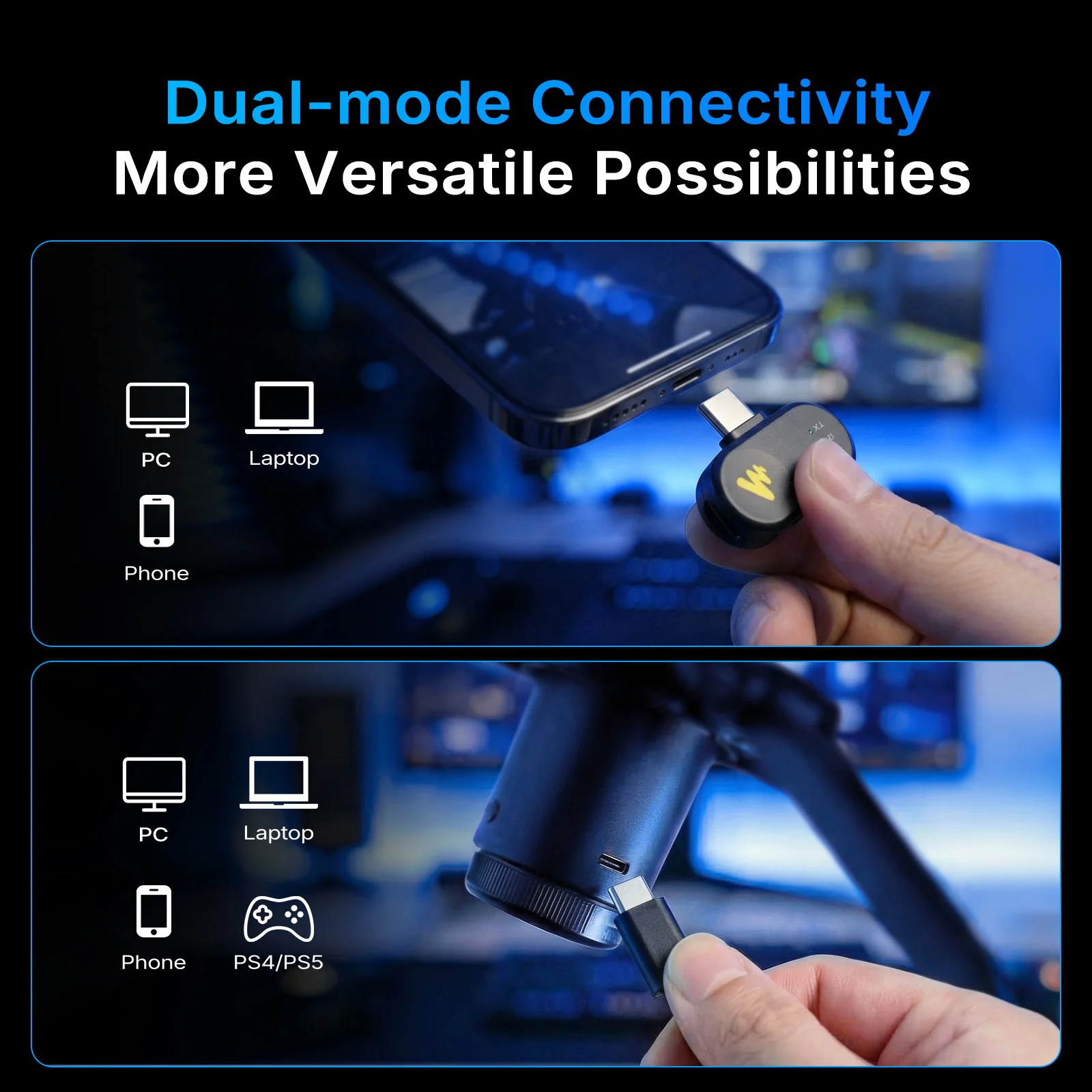 MAONO DGM20W USB Gaming Microphone USB Gamer Microphone-Noise Reduction RGB Lighting for PC Gaming Live Streaming Host Recording