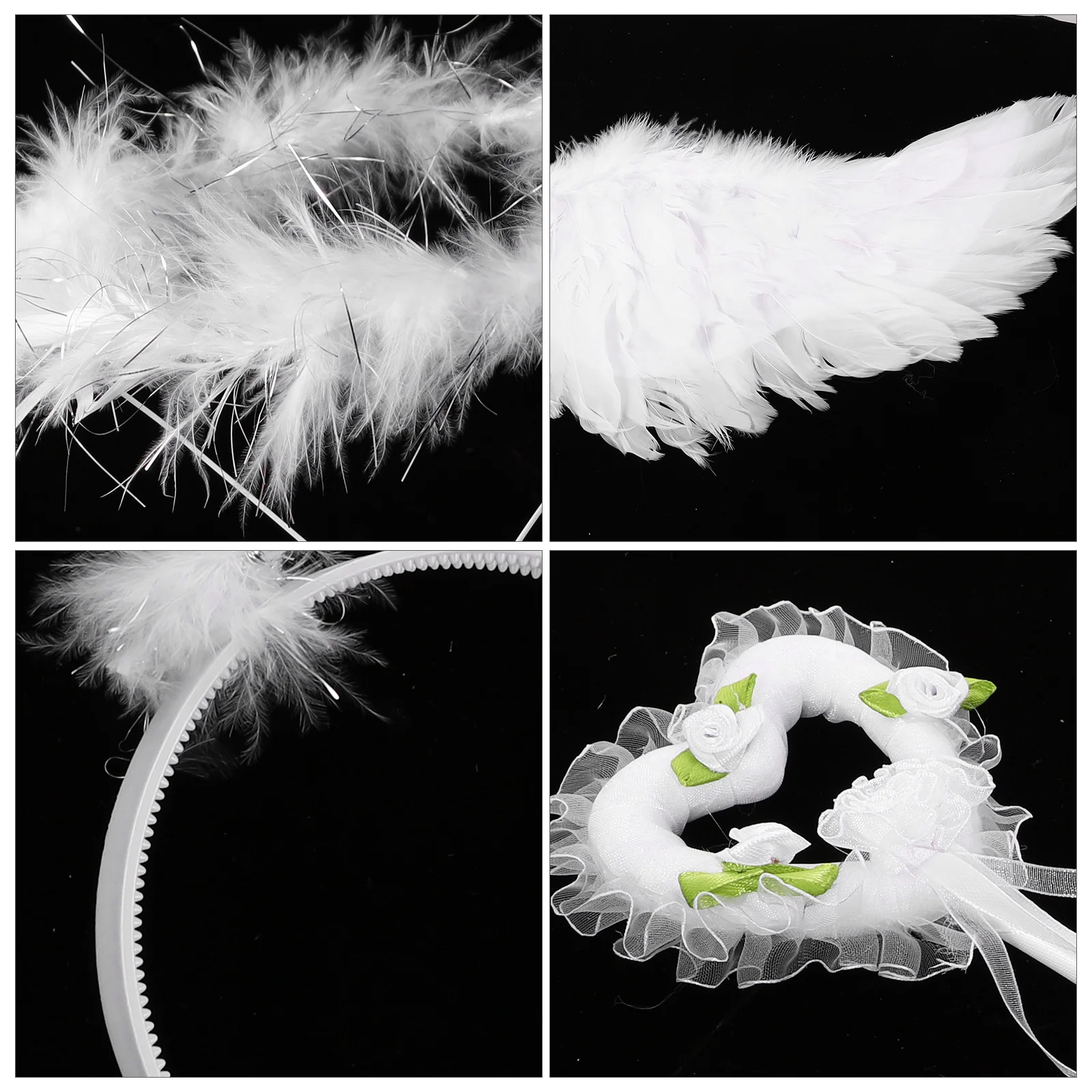 

1Set Girls Fairy Angel Wings Headband Wand Lightweight Comfortable Cosplay Costume Accessories for Holiday Stage Events
