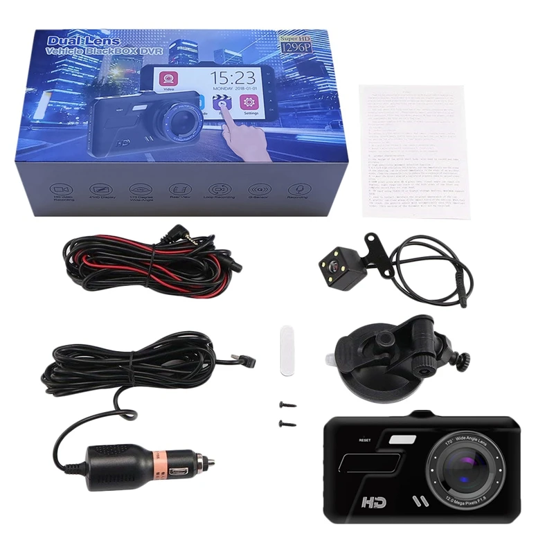 4 Inch New 1080P Car Driving Recorder Vehicle Camera Dvr Ips Dash With Motion Detection G Sensor