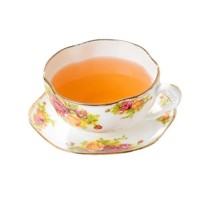 DSA coffee cup mother and child pot flower old town rose cup saucer high-end exquisite iris cup saucer gift housewarming  tea