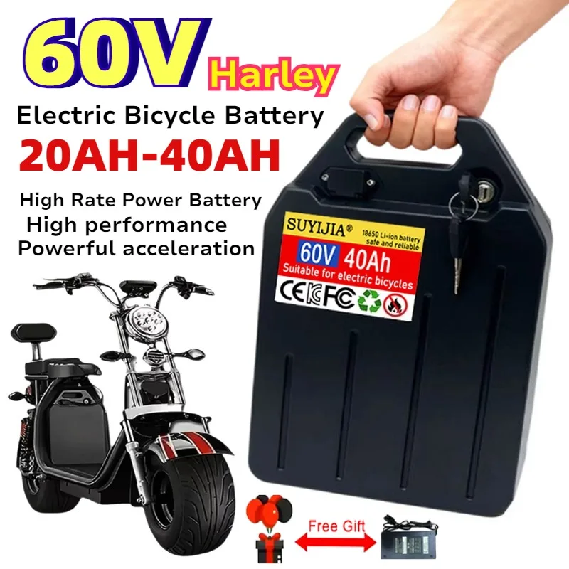 

60V Harley Battery 20Ah-40Ah Electric Motorcycle Waterproof 18650 Lithium Battery 250W-1500W For CityCoco Electric Scooter cell