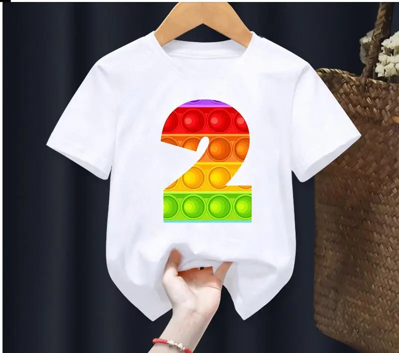 Hot Sale T-Shirt Number 2 3 4 5 6 7 8 9 11 Happy Birthday Gift T Shirt Baby Girls Boys Clothes Unisex Tshirt Tee Top