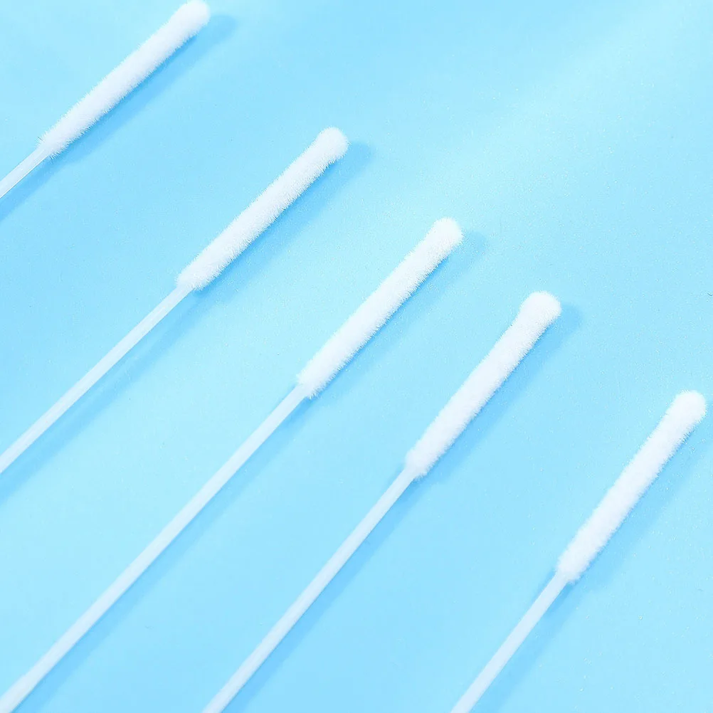 50 個の鼻腔綿棒使い捨てフロッキング軽量ポータブル鼻咽頭採取綿棒病院の研究室のサンプリング用