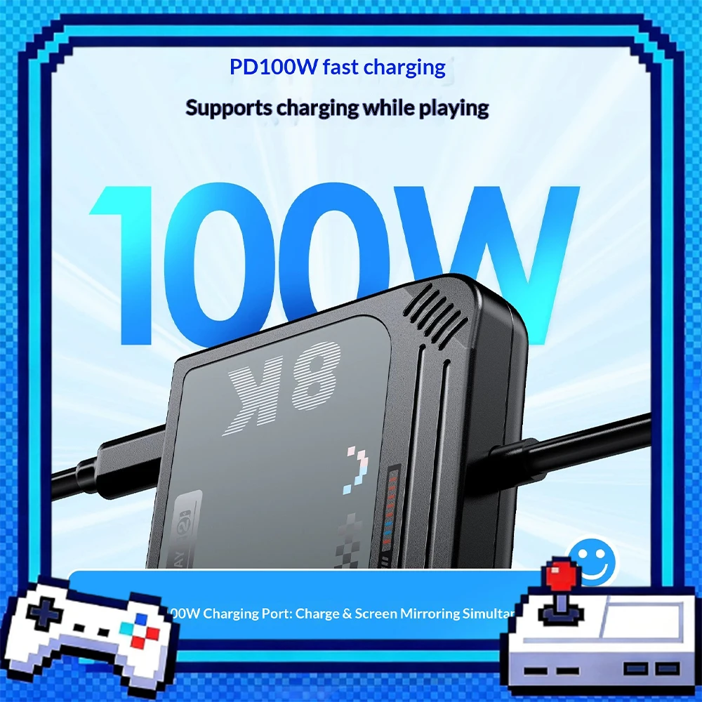 IINE Video Converter Base TV Projection Line Game Machine Video Expansion Dock 4K/144Hz TV Mode Big Screen HD For Switch1/2