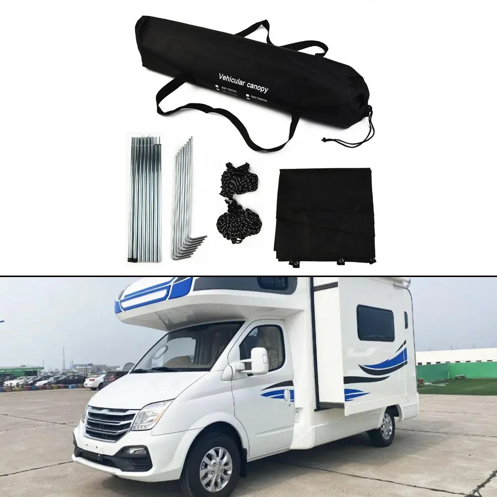 Car Side Awning Campervan Sun Canopy 210D Fire Retardant Fabric Large Sun Canopy Road Trips Overnight Stop-overs