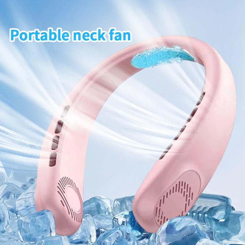 Neck fan, neck cooling device, strong wind but quiet, long battery life, summer cooling must-have item