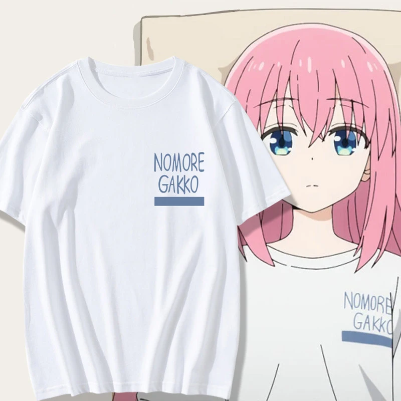 Camiseta de manga corta de algodón puro para hombre, estilo anime Lonely Rock, con diseño de Goto Iri y Poky Sauce, ideal para verano.