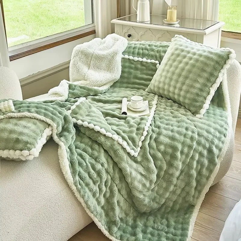 Warm Portable 2 in 1 Pillow Blanket Multifunction Foldable Cushion for Home Office Car Outdoor Travel Rest