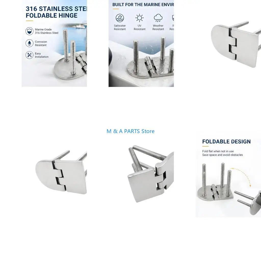 U1JF Corrosion Proof 316 Stainless Steel Foldable Hinge For Saltwater Conditions And Premium Automobiles
