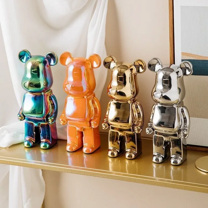 

Creative Ornaments Living Room TV Cabinet Wine Cabinet Home Decoration High-end Ceramic Electroplated Teddy Bear Ornaments