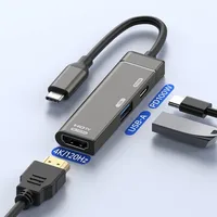 Hub USB C 3 en 1 tipo c a 4K 120HZ Compatible con HDMI USB3.0 datos 100W PD tipo c adaptador de carga USB-C estación de acoplamiento para ordenador portátil