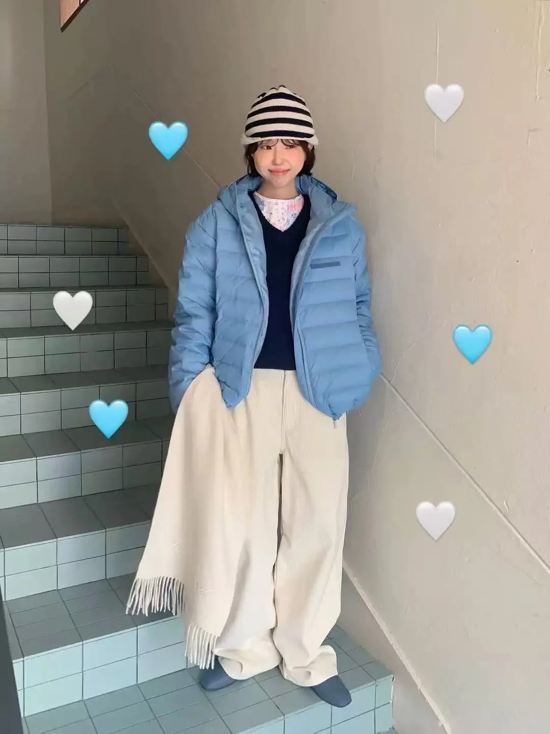 

Faionable Hooded Zipper down Jaet PREON Autumn Winter New Sle Warm Sli Ribbed Goose down ort Coat Casual Sle