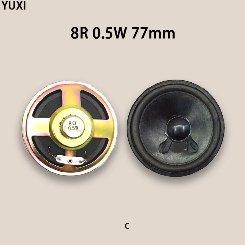 YUXI 1 buah Speaker bulat untuk Diameter 23/45/77mm 8/16 Euro 0.25/0.5/1W Ultra tipis cangkang besi mainan Speaker aksesoris