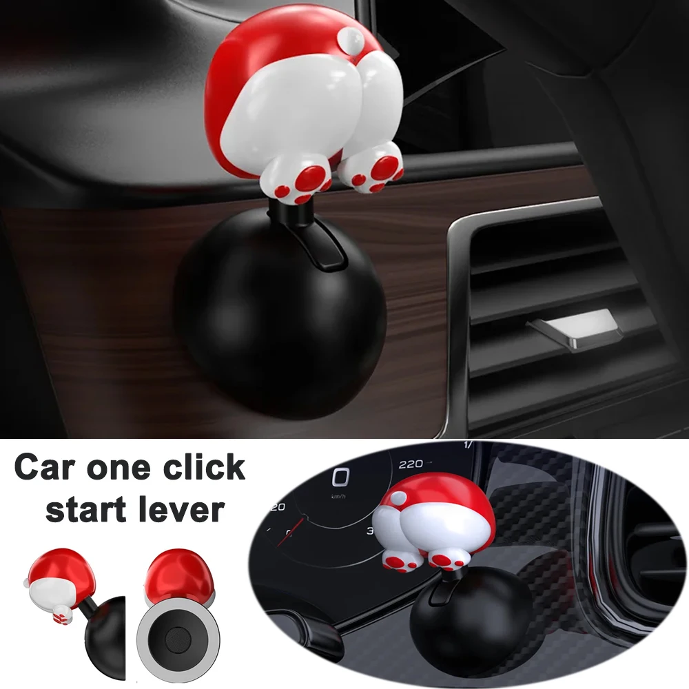 Car One-Button Start Lever Ignition Start Stop Switch Button Decoration Car Start Protective Cover 41Mm Diameter Accessories