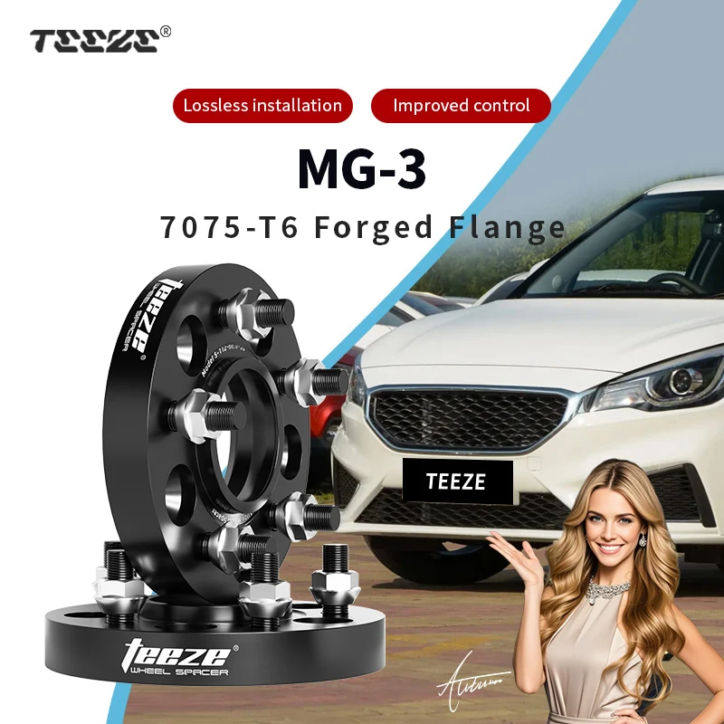 

Teeze 2/4pcs 4x100 CB 56.1mm 12x1.5 Hub Centric Black Forged wheel spacer For 2008-2024 MG 3 Flange Plate15/20/25/30mm