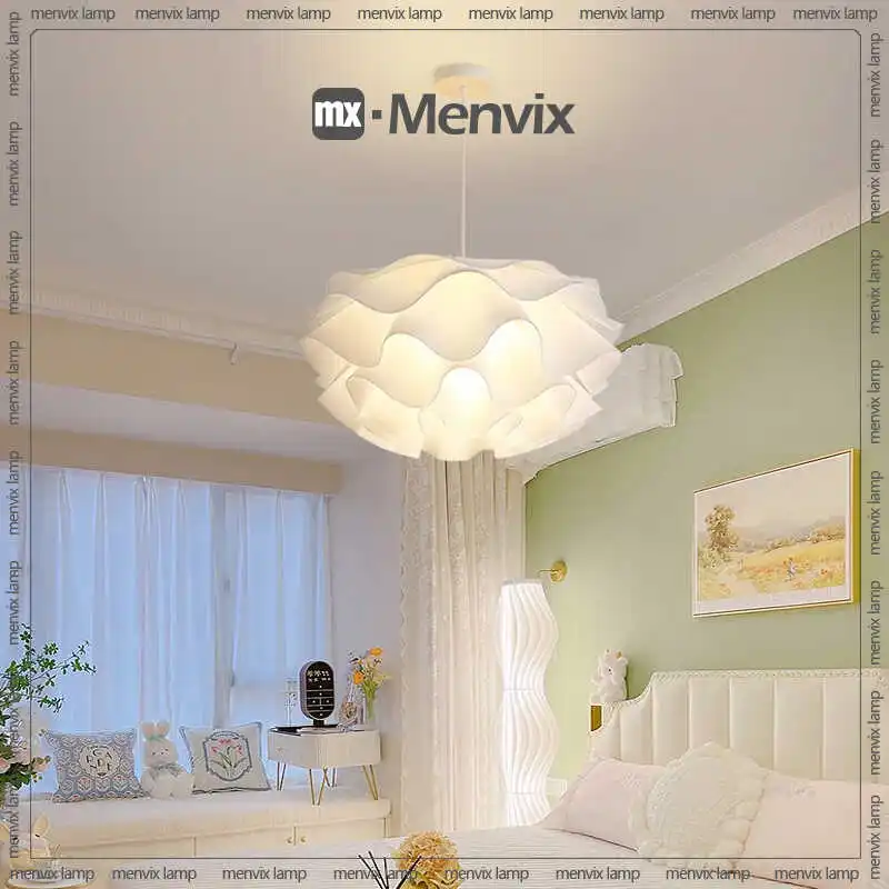 Menvix Acrylic Led Ceiling Chandelier Japan Cloth Ceiling Lamp Living Room Kitchen Island Pendant Lights Home Decorations Lustre