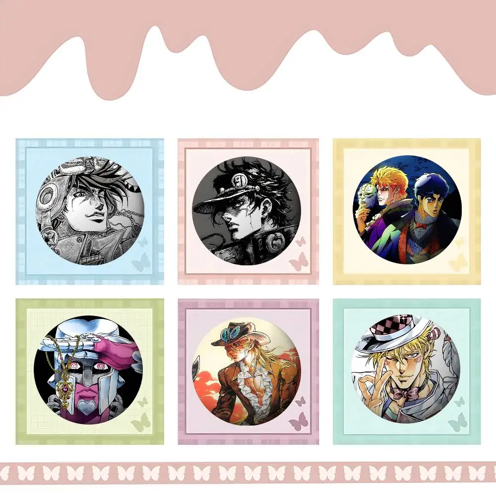 Anime J-Jojo's Bizarre Adventure Badges Tinplate Soft Button Pin Brooch Metal Badge Custom Jewelry Accessories Hat Bag Lapel