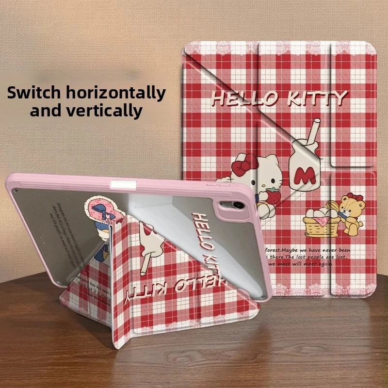 

Sanrio Hello Kitty My Melody For iPad Case IPad Pro 5 6 10th 11th Gen 3+Y Fold Funda Protective case Air 4 5 Stand Tablet Cover