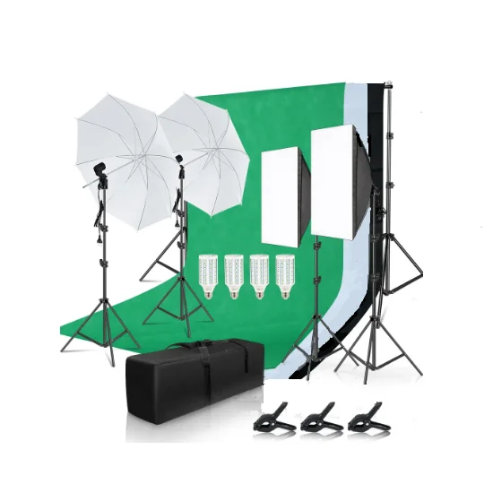 Full set Photography kit Photo Studio Soft box Light 5070 Background stand Frame Backdrop Tripod Stand Reflector with carry bag