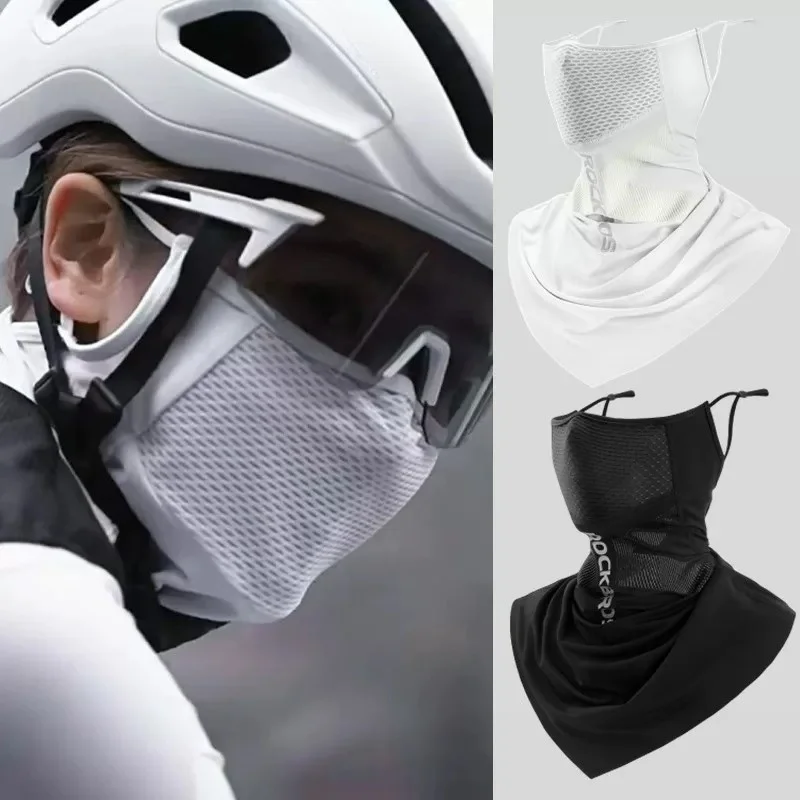 女性用アイスシルクuvカットフルフェイスカバー、通気性のあるサマーネックゲイター（サイクリング用）