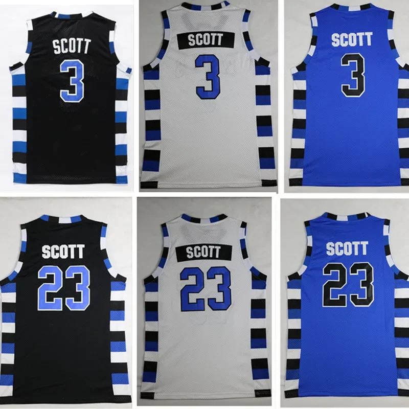 Cosplay One Tree Hill 23# RAVENS SCOTT 3# Basketball Jersey Sports Movie Shirt Embroidery