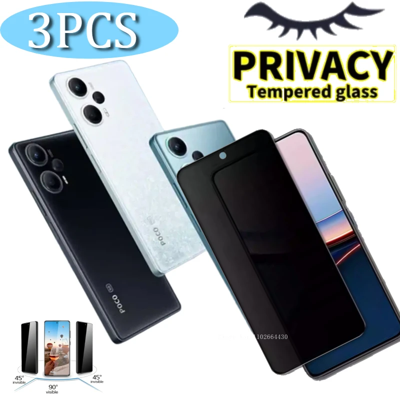 

3Pcs Anti-Spy Protective Tempered Glass for Xiaomi Poco F7 F6 F5 F4 F3 Privacy Screen Protector for Xiaomi Poco F7 F6 F5 Pro F4