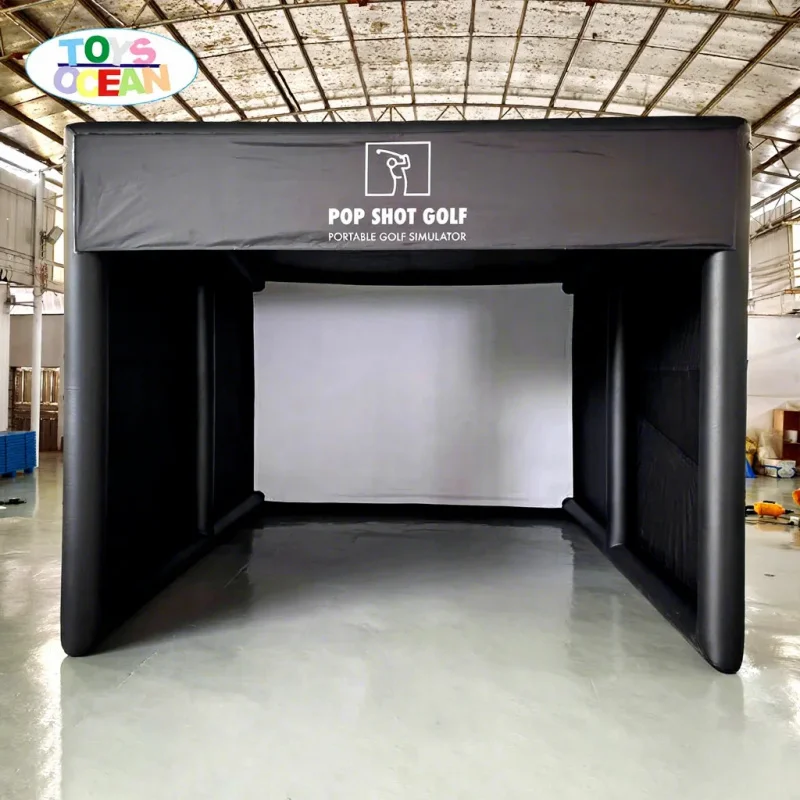 Outdoor Portable PVC Inflatable Training Golf Speed Cage Tent Full Swing Inflatable Golf Simulator Enclosure