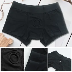 Roupa íntima com buraco frontal aberto, shorts peni exposto, virilha, cuecas masculinas, slip homme, sexy, calcinha pornô