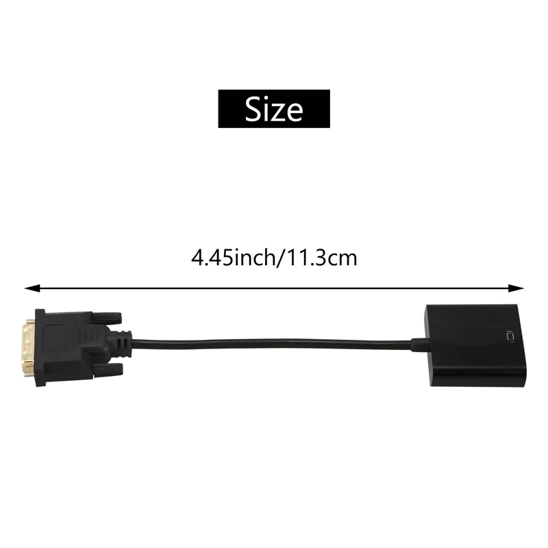 HOT-DVI To VGA Adapter Cable 1080P DVI-D To VGA Cable 24+1 25 Pin DVI Male To 15 Pin VGA Female Video Converter For PC Display