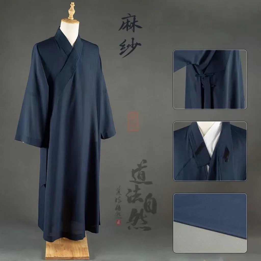 Traditionoal Taoism Robe Men Women Sanqing Collar Taoist Clothing Vintage Niche Tai Chi Costume Zen Tea Shop Pilgrimage Clothes