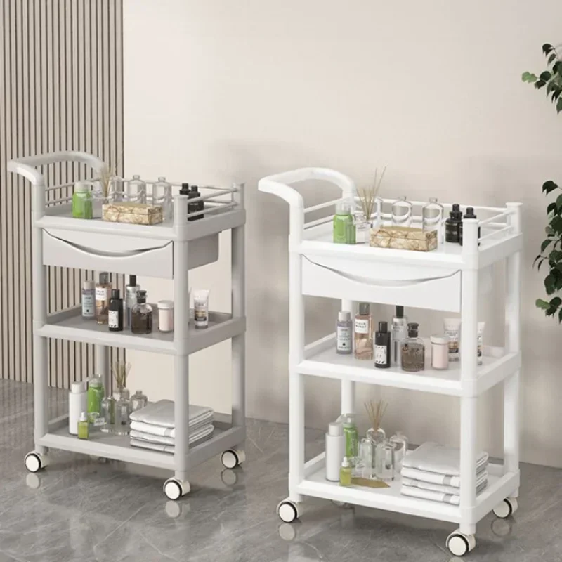 

Cosmetic Cart Wheels Hair Dressing Tool Trolley Drawer Furniture For The Salon Black Pink Organizers Trolleys Pedicure-trolley