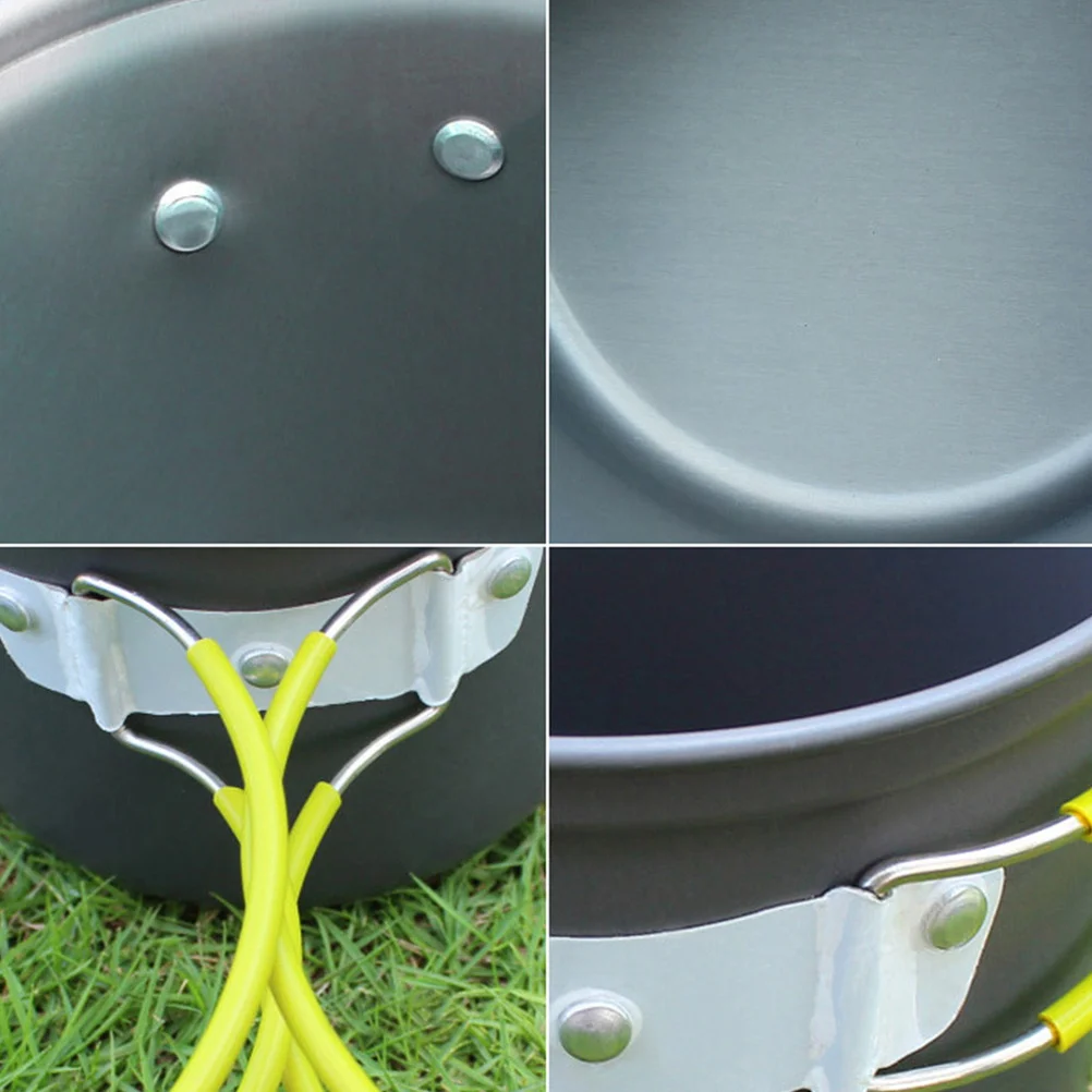 

Camping Pot Set Stainless Cookware Outdoor Picnic Kitchenware Cooking Equipment Portable Utensils