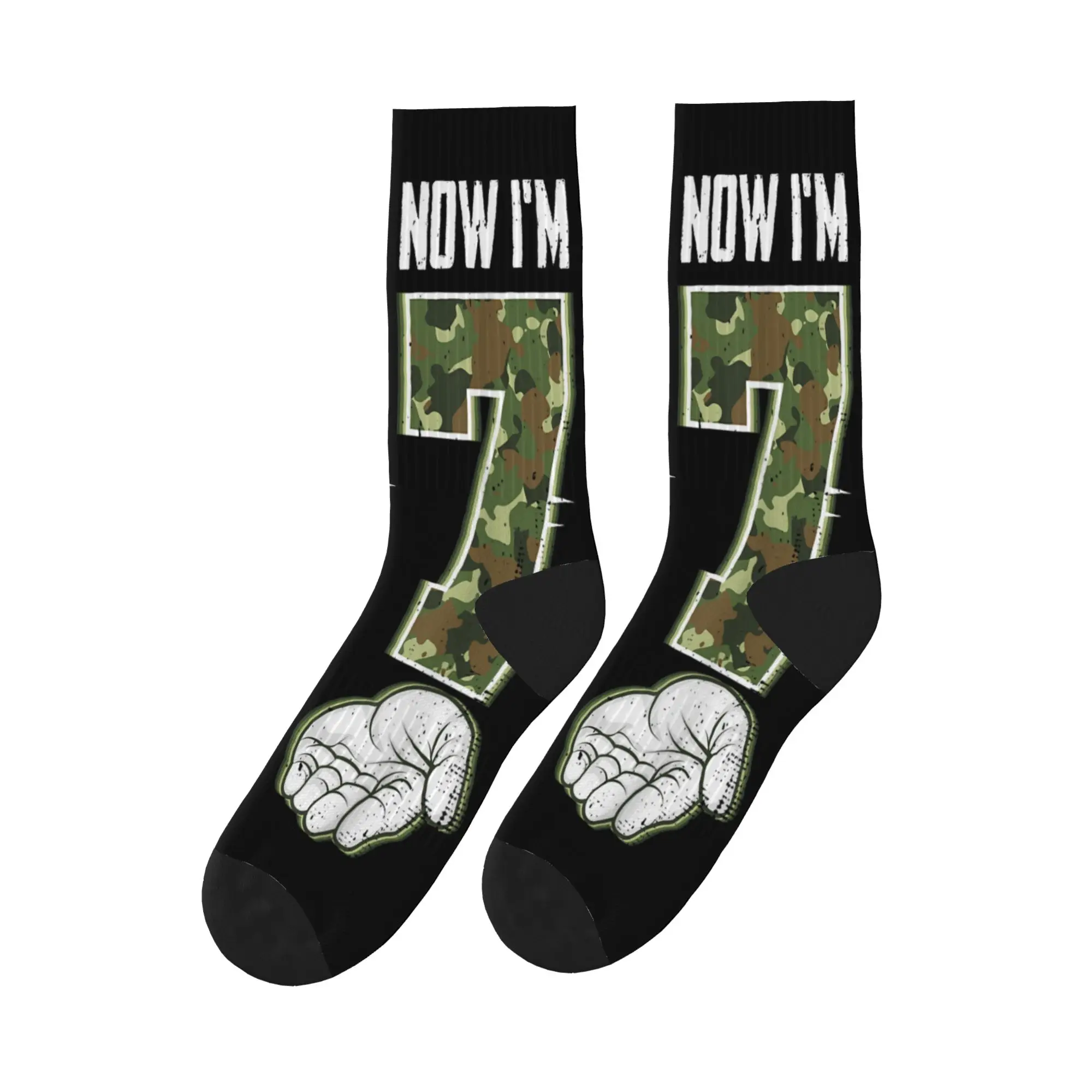 

Носки мужские теплые для бега и спорта, осенние, повседневные, с дизайном, с мемом «Я был 6, теперь 7», 67, 6 7