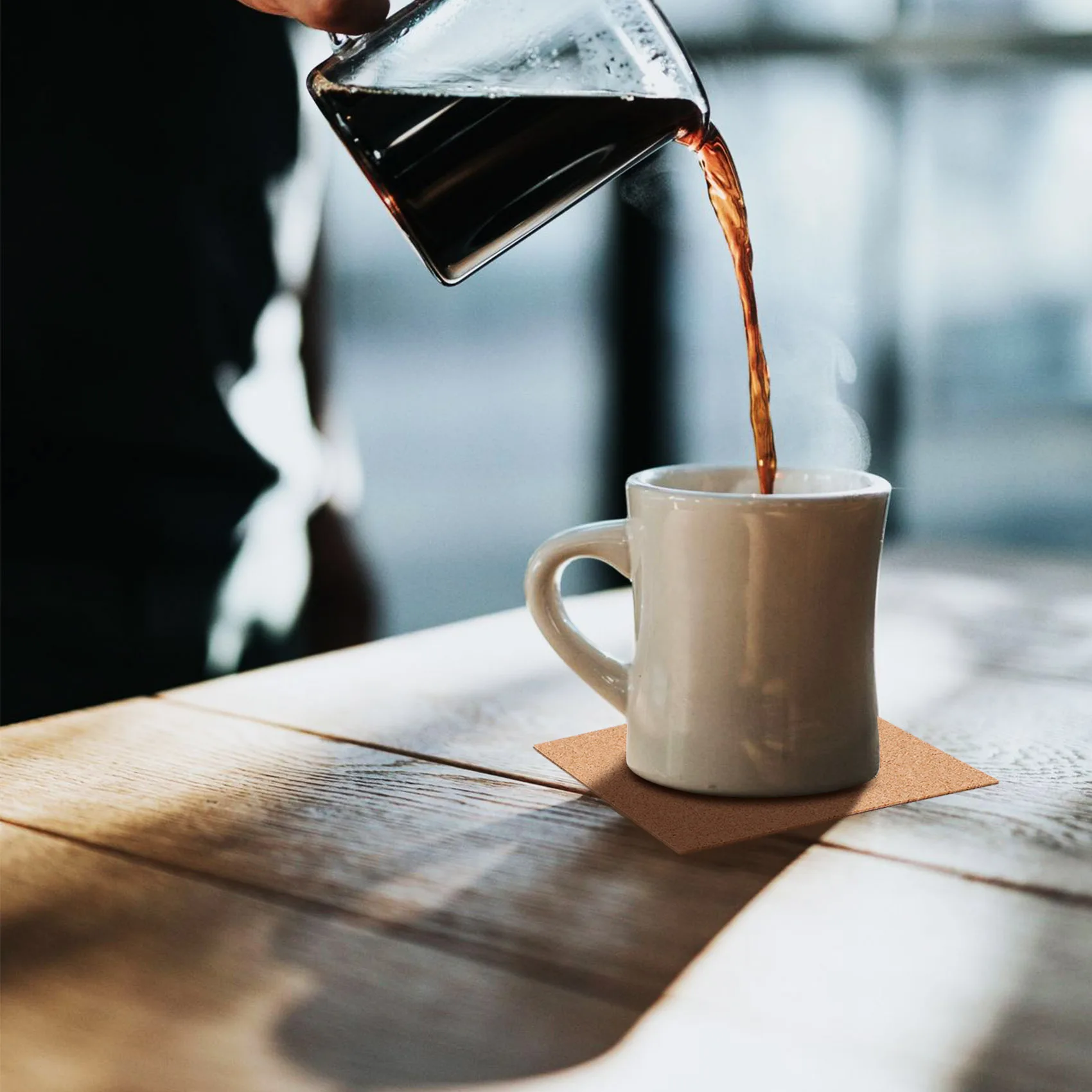 N98R Self-Adhesive Cork Coasters,Cork Mats Cork Backing Sheets for Coasters and DIY Crafts Supplies (40, Square)