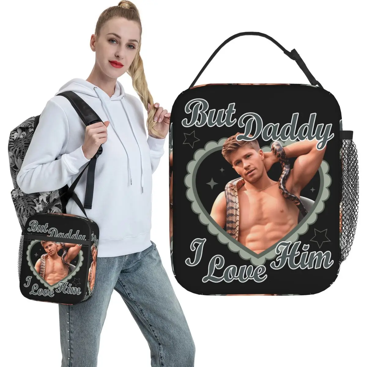 

Robert Irwin But Daddy I Love Him Lunch Bag Retro Lunch Box For Child Travel Convenient Cooler Bag Oxford Custom Tote Handbags
