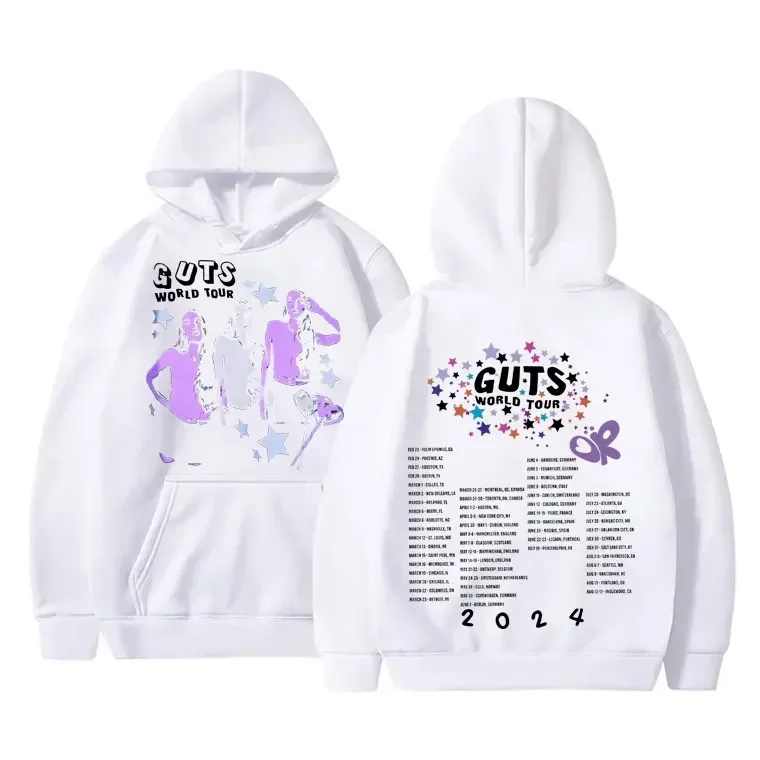 Vampire Guts 2024 World Tour Concert Hoodie Men Women Casual Gothic Y2K Sweatshirt Fall Winter Comfortable Fleece Streetwear