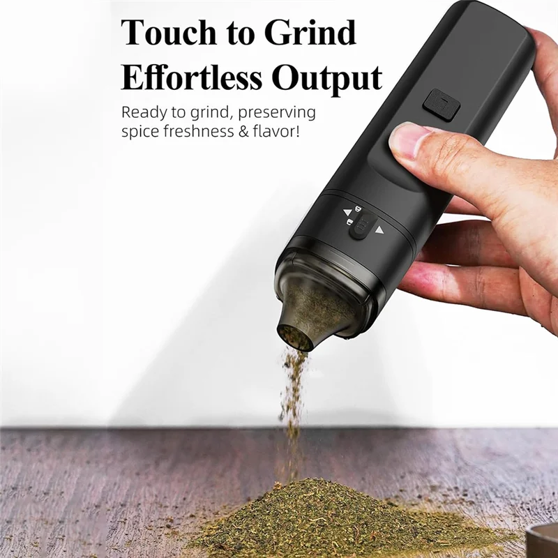 مطحنة أعشاب كهربائية من BAAD، آلة عشبية صغيرة محمولة، مطحنة توابل للمطبخ باللون الأسود