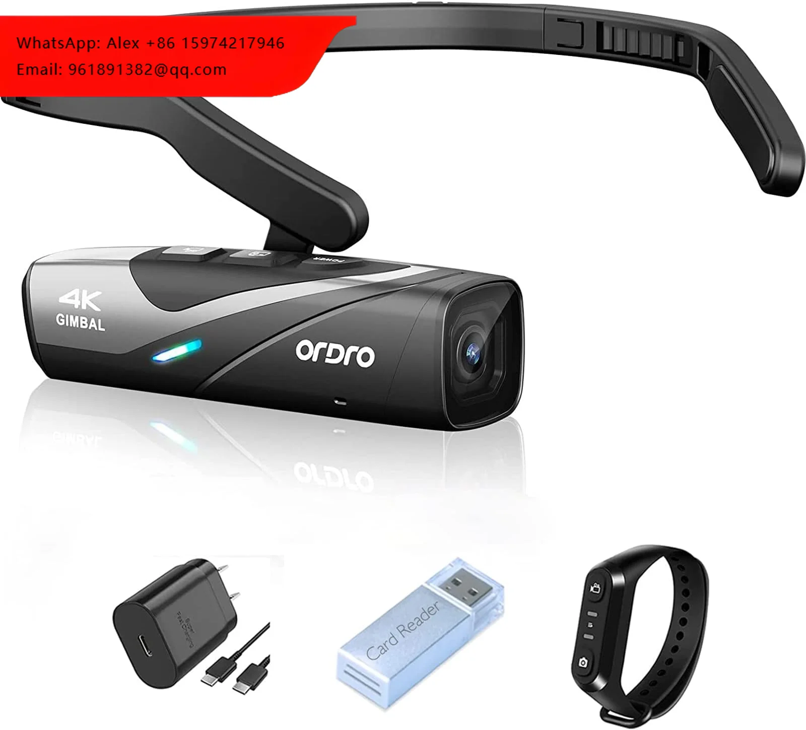 

ORDRO EP8 4K Носимая камера для видеоблогов, крепление на голову, 60 кадров/с, UHD, стабилизатор-гимбал, быстрая зарядка, пульт ДУ