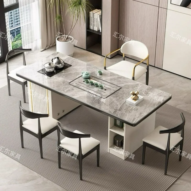 Rock slab tea table and chair combination office home tea brewing table Kung Fu tea table integrated set