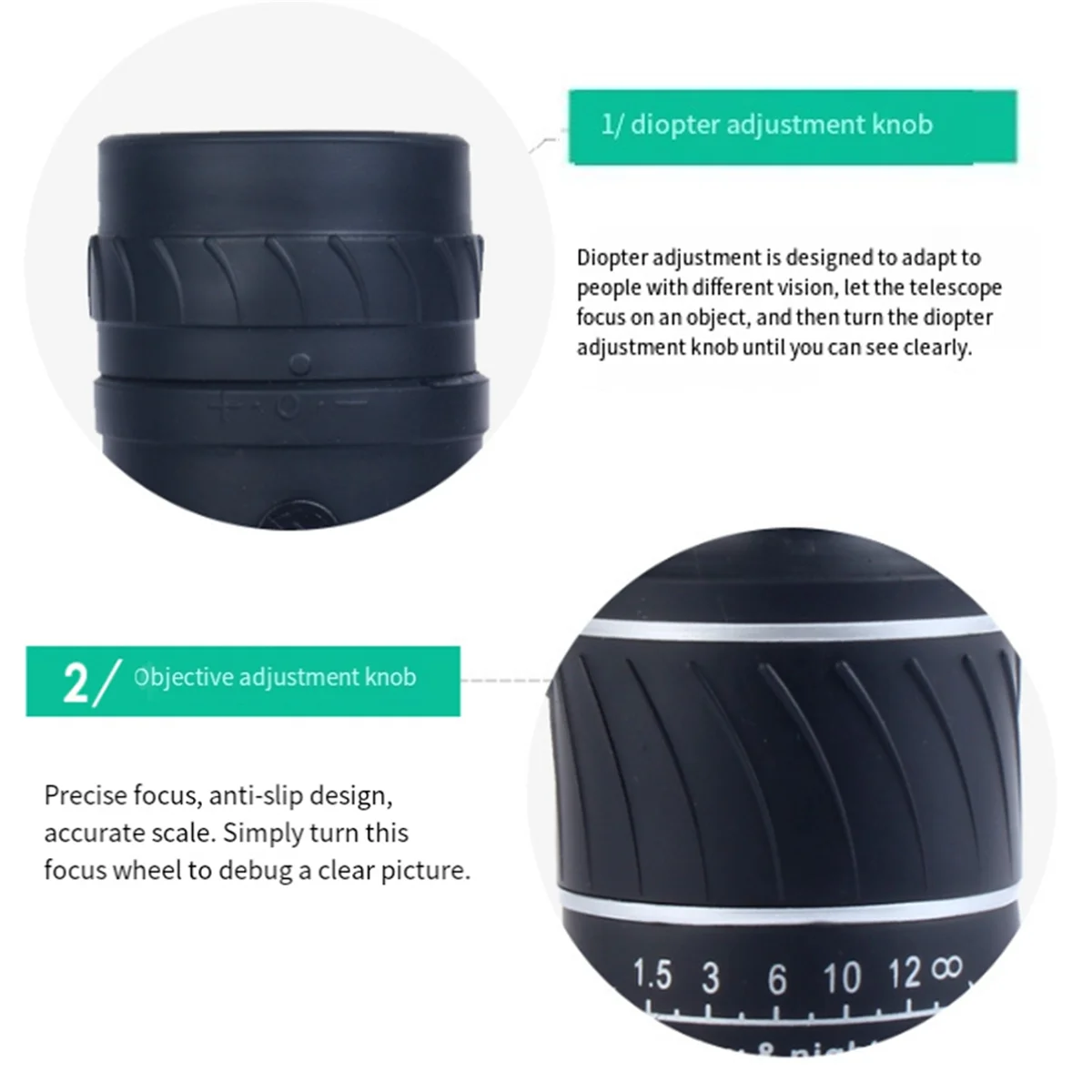 

GET! 2PCS 2000X25 HD Zoom Portable Binoculars and Single-Tube Telescope 16X52 Long Range BAK4 Telescope Folding for Camping