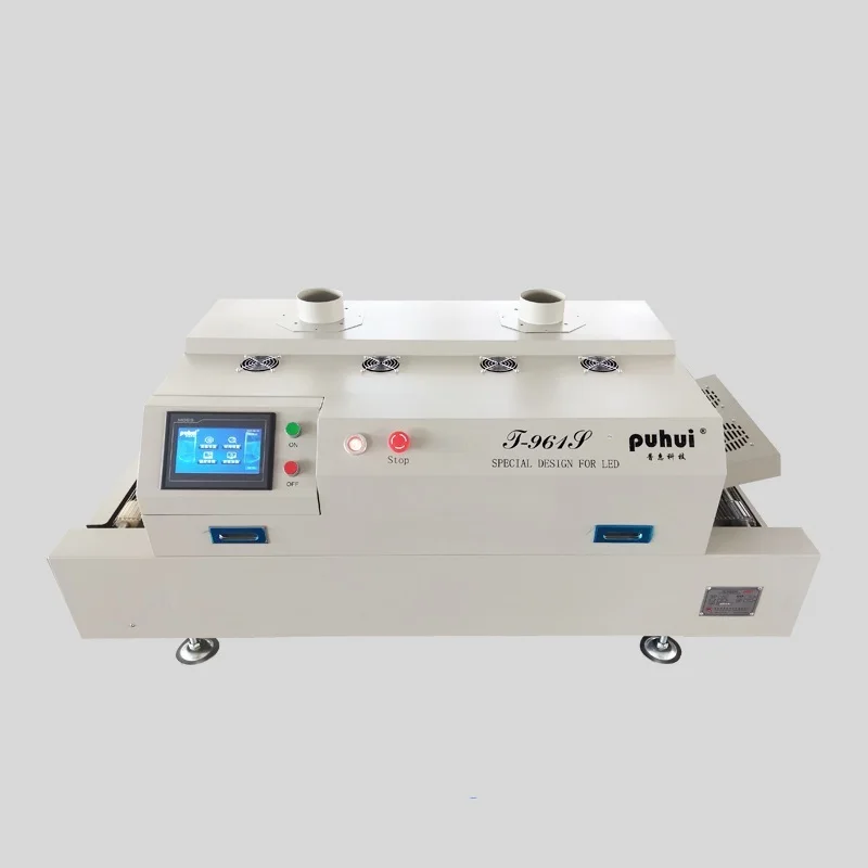 PUHUI T961S Reflow Solder 6 Heating Zones Reflow Oven Machine T961S Touch Screen Infrared Hot Air SMT Reflow Oven