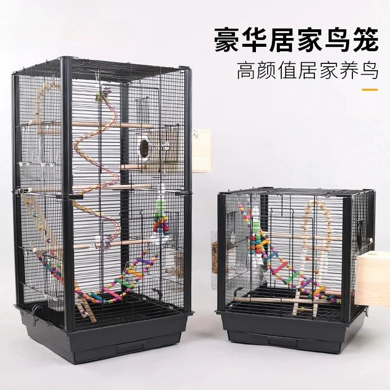 Horizontal Wire Villa Style Birdcage Parrot Cage For Budgie Lovebird Cockatiel Pearl Parrot Myna Extra Large Size Breeding Cage